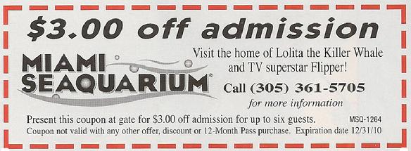 Miami Seaquarium Coupon